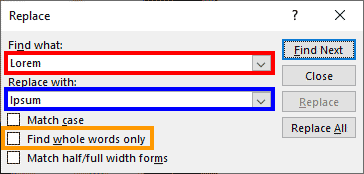 Replace dialog box in PowerPoint 365 Replace dialog box in PowerPoint 365