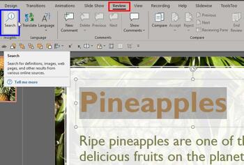 Search Online Resources in PowerPoint 365 for Windows
