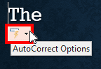Show the AutoCorrect SmartTag button Show the AutoCorrect SmartTag button