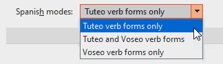 Spanish spelling options in PowerPoint 365