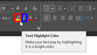 Text Highlight Color button in PowerPoint 365 for Windows