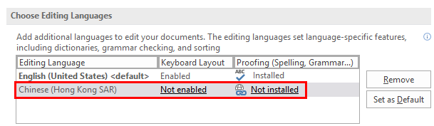 Selected language not installed