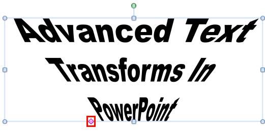 Text with Transform preset effect applied