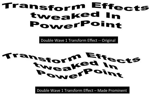 Before and after variations of Text transforms