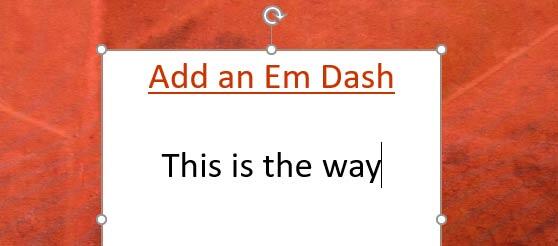 how to insert em dash on keyboard