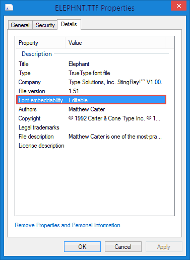 Ascertain the Font embeddability - Indezine Ascertain the Font embeddability