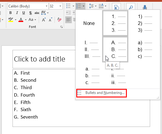 Live preview of number styles