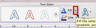 Fill button within Text Styles group - Indezine Fill button within Text Styles group