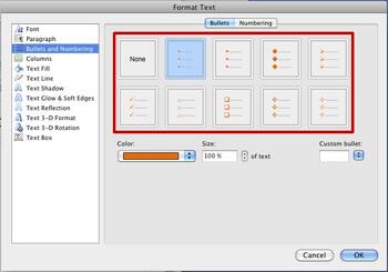 Learn PowerPoint 2011 for Mac: Customize the Bullet Size and Color