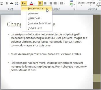 Learn PowerPoint 2010 for Windows: Change Text Case