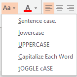 how do i change case in word 2013