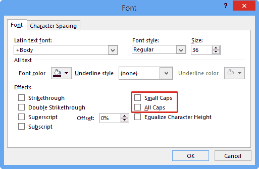 how to create small caps in word