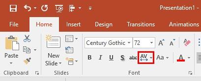 Character Spacing button - Indezine Character Spacing button