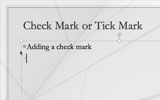 insert tick in word mac