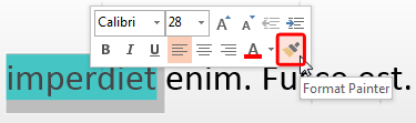 Format Painter button within Mini Toolbar