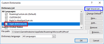 Creating and Editing Custom Dictionaries in PowerPoint 2016 for Windows