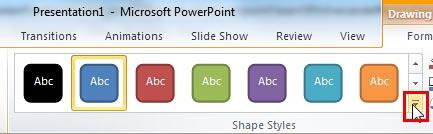 Shape Styles within Drawing Tools Format tab