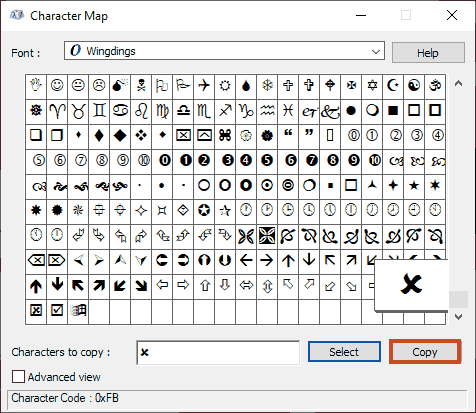 Four X cross ✗ choices in Word, Excel, PowerPoint and Outlook