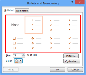 Learn PowerPoint 2013 for Windows: Customize the Bullet Size and Color