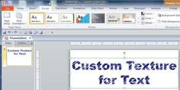 Learn PowerPoint 2010 for Windows: Using Custom Textures as Fill for Text