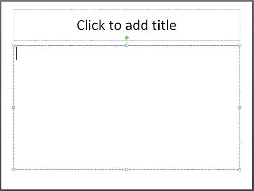 A text placeholder with an insertion point
