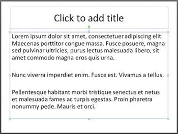 Dummy Text in PowerPoint 2010