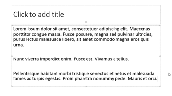 Insert Dummy Text in PowerPoint 2013 for Windows