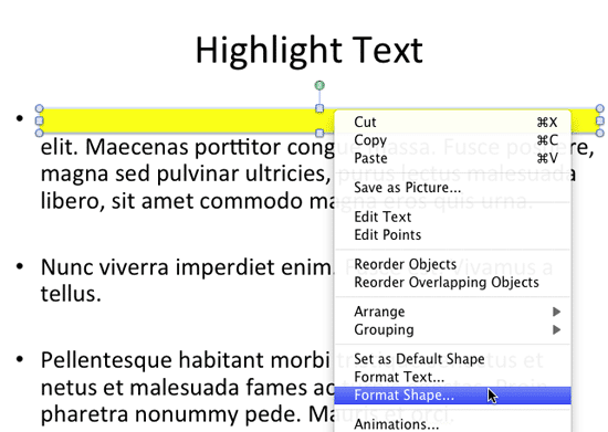 highlight in powerpoint for mac