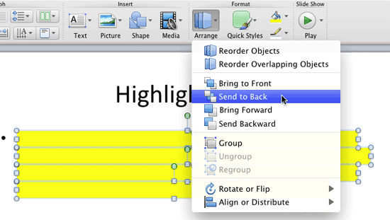 fix text highlights in powerpoint for mac