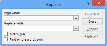 Replace dialog box - Indezine Replace dialog box