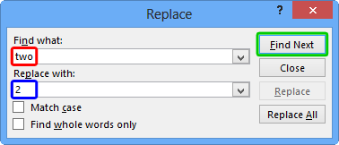 Words typed within Replace dialog box - Indezine Words typed within Replace dialog box