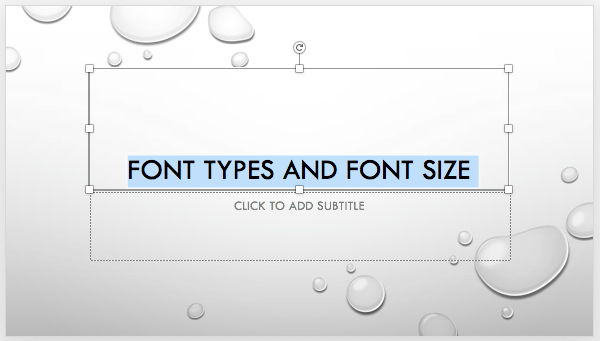 Text selected on the slide