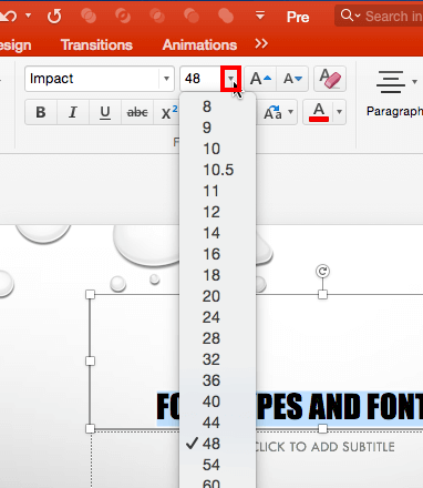 live preview text font powerpoint for mac