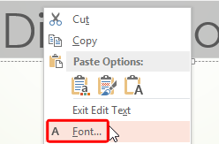 Font option selected