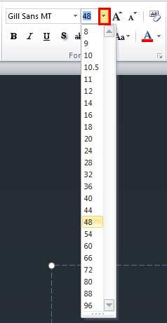Font Size drop-down gallery - Indezine Font Size drop-down gallery