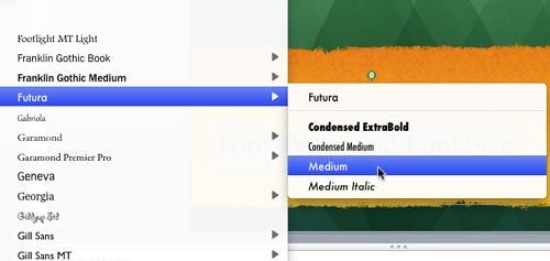 Medium variation of Futura font type being selected - Indezine Medium variation of Futura font type being selected