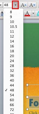 Font Size drop-down gallery - Indezine Font Size drop-down gallery