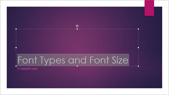 Text on the slide - Indezine Text on the slide