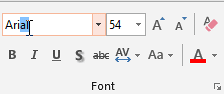 Type font name within the Font box