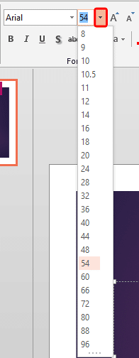 Font Size drop-down gallery - Indezine Font Size drop-down gallery