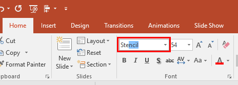 Type font name within the Font box