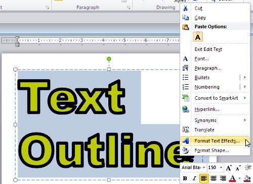 Format Text Effects option to be selected - Indezine Format Text Effects option to be selected