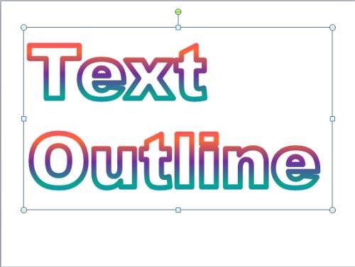 Gradient outline applied to the text without any fill
