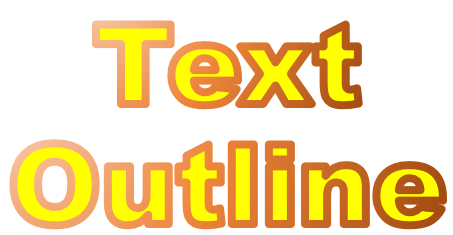 Gradient outline applied to the selected text