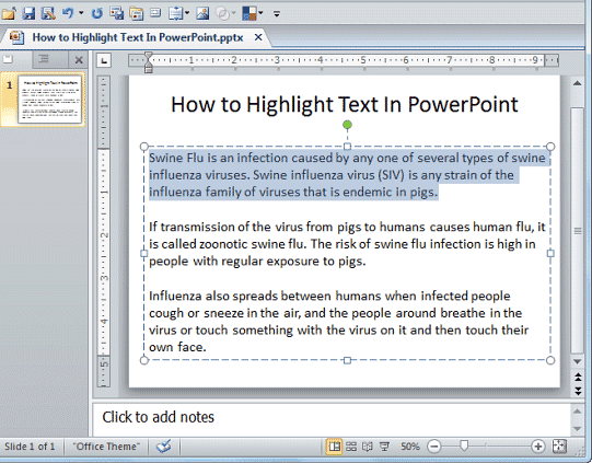 microsfot word highlight text font box