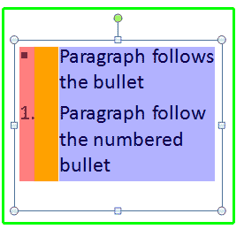 Factors that influence the position of bulleted paragraph