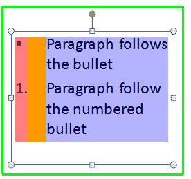 Factors that influence the position of bulleted paragraph