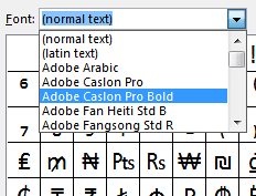 Insert symbols by choosing a specific font - Indezine Insert symbols by choosing a specific font