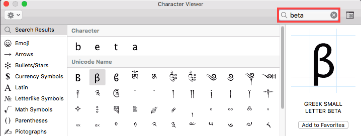 keyboard shortcut for alpha symbol mac