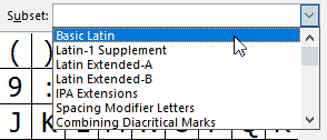 Subset drop-down